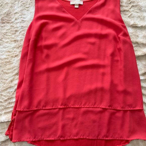 Michael Kors Vibrant Hot Pink V-Neck Blouse - Picture 3 of 5